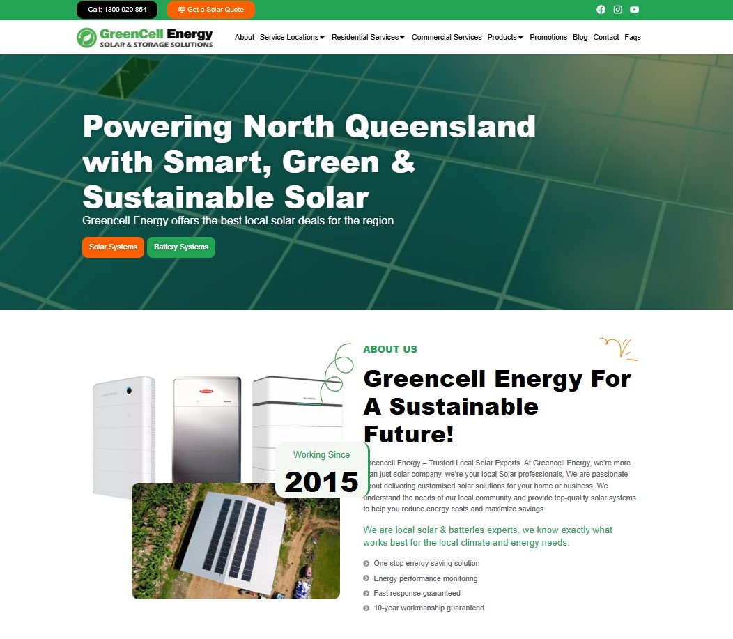 Green Cell Energy desktop screen