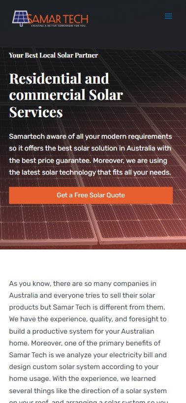 Samartech mobile screen