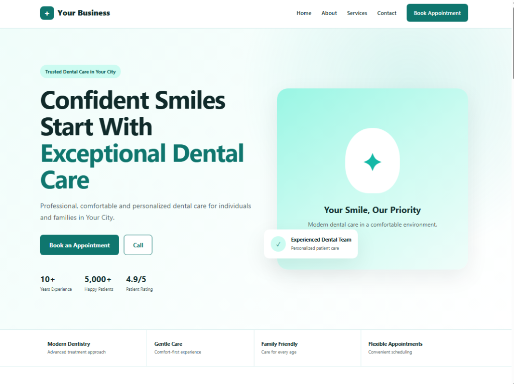 Website Template for dentist clinic