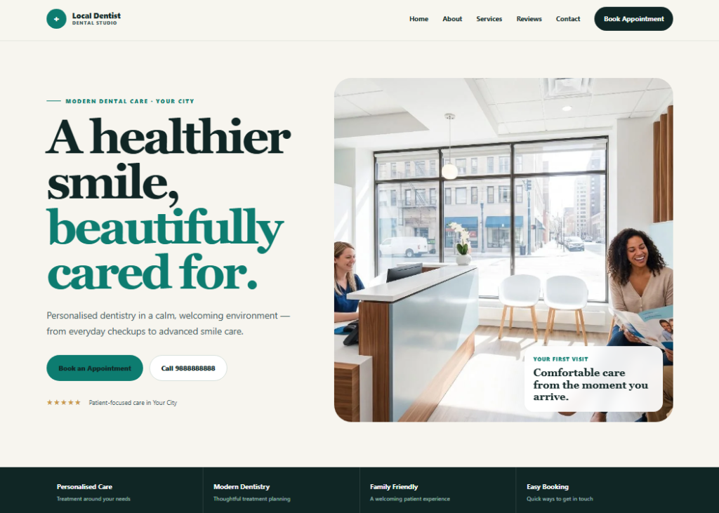 Dentise clinic website Template two